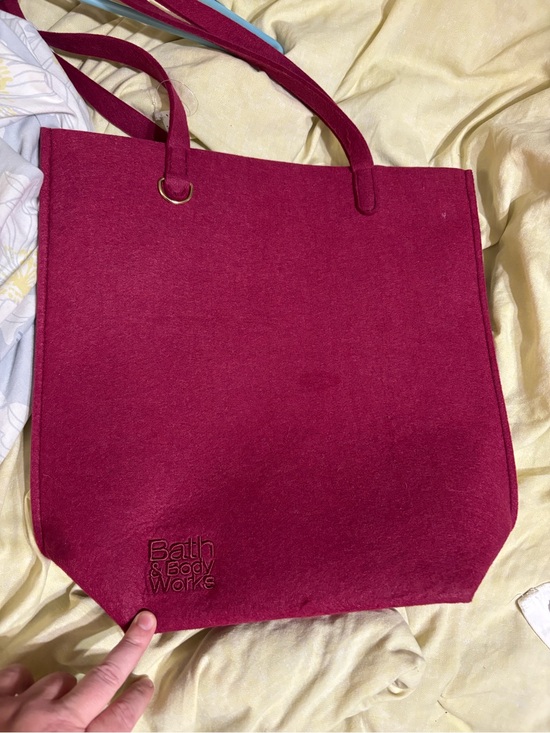 Bath & Body Works Handbags - Bath & Body Works Deep Burgundy Felt Tote Bag